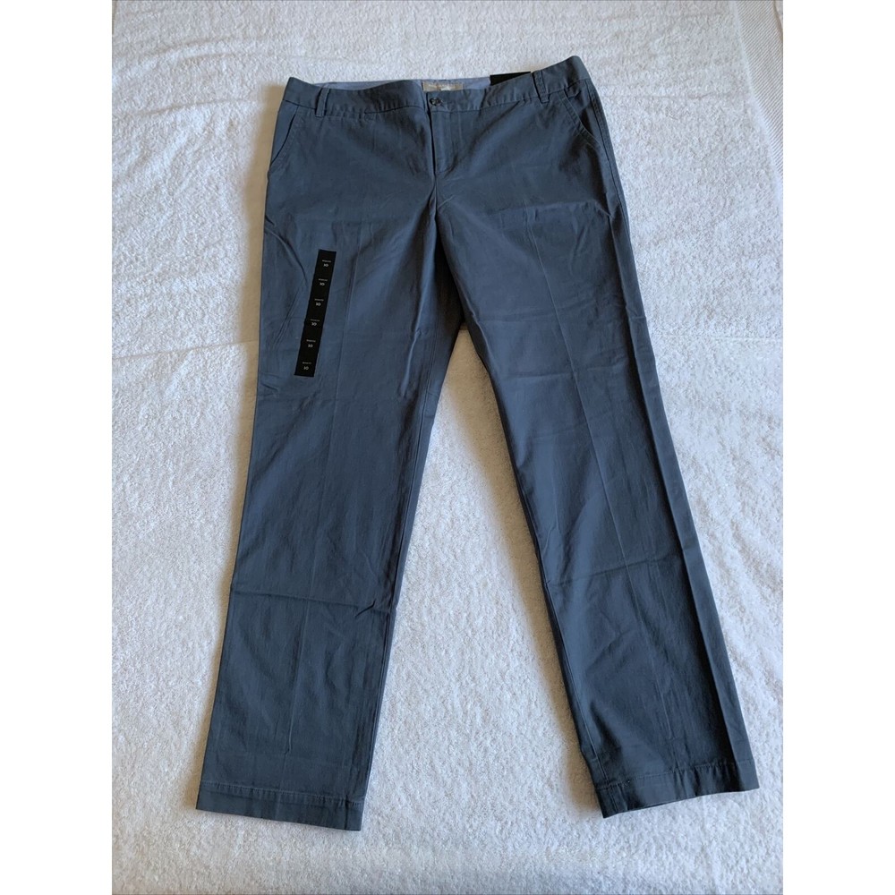 BANANA REPUBLIC Grey Lightweight Cotton RYAN-FIT Slim-Straight Ankle Pant 10 NWT